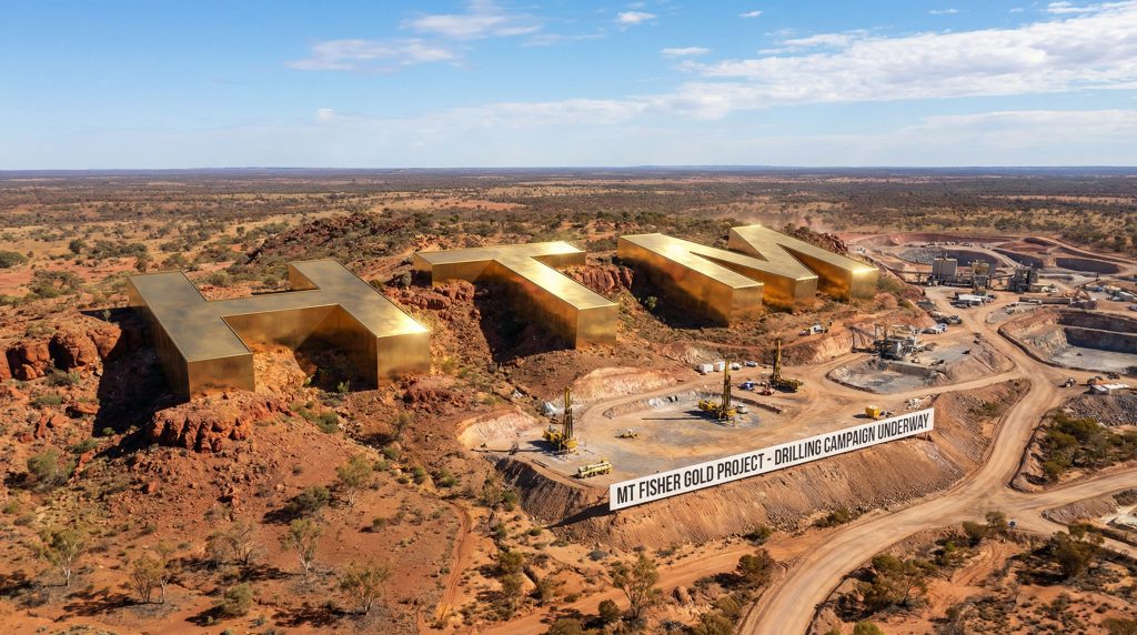 High-Tech Metals Ltd-HTM-Giant "HTM" letters above gold mining site.