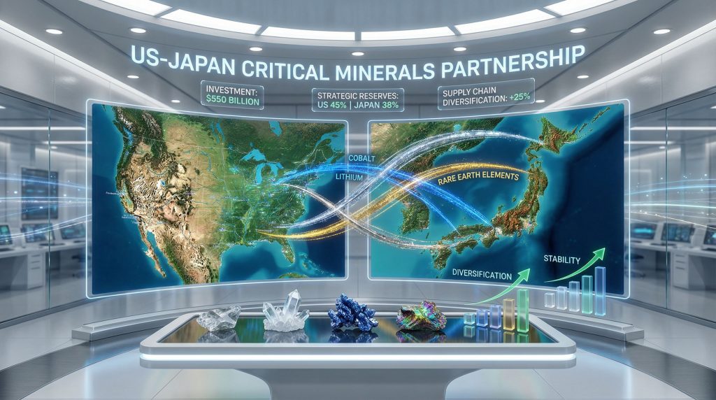 US-Japan critical minerals strategy visualization.