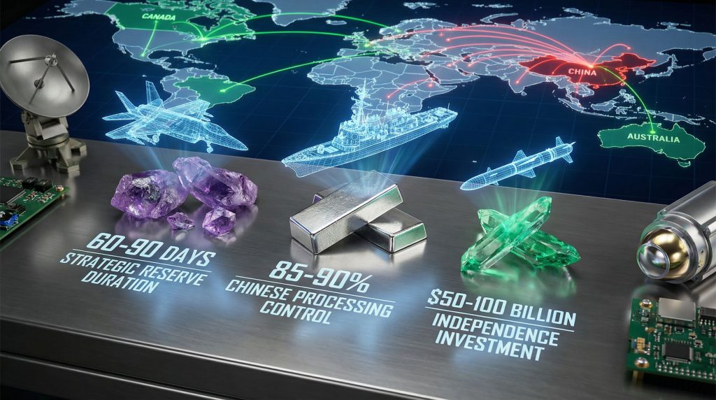 Rare earths and military supply chain map.