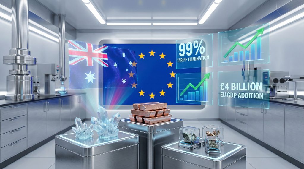 EU-Australia trade deal boosts mining benefits.