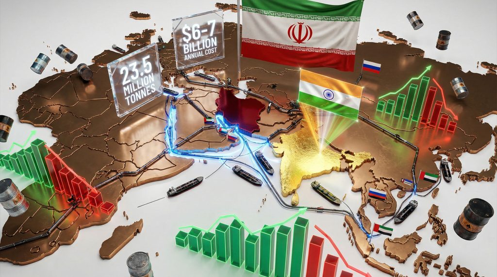 India Iran oil trade visualization, economic flow.