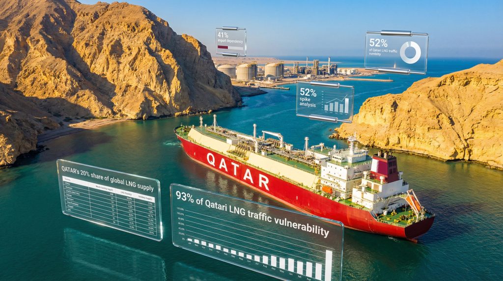 Qatar LNG ship with floating data analytics.