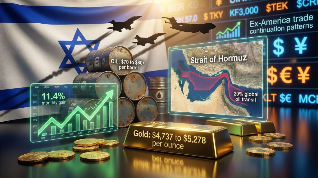 Military strikes impact oil and gold markets.
