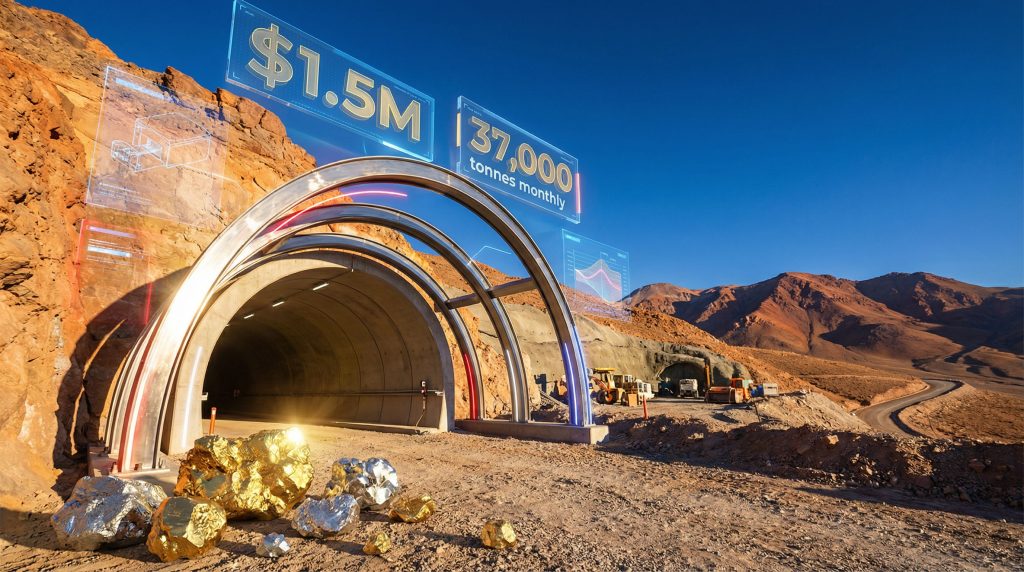 Minera Meridian El Peñón expansion project tunnel entrance.
