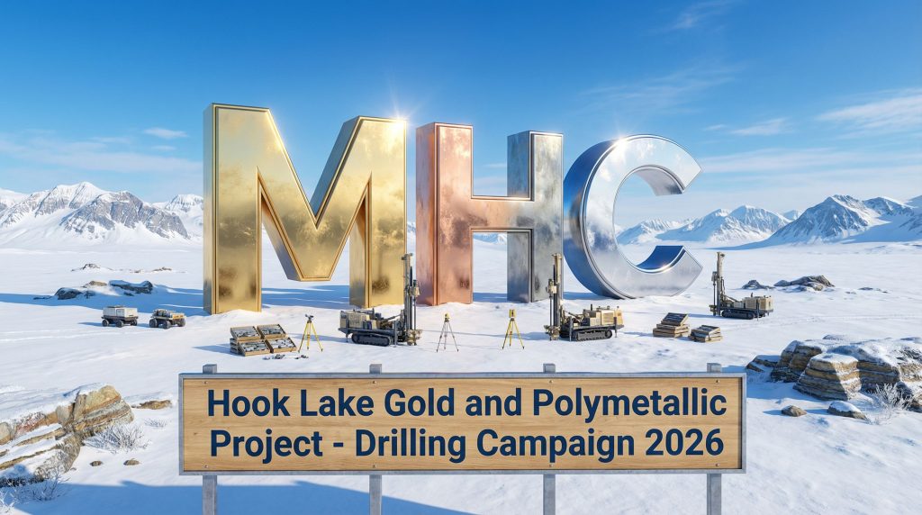Manhattan Gold Corporation Ltd-MHC-Hook Lake Drilling Campaign in Snowy Landscape