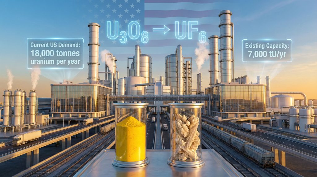 Uranium conversion facility with production details.