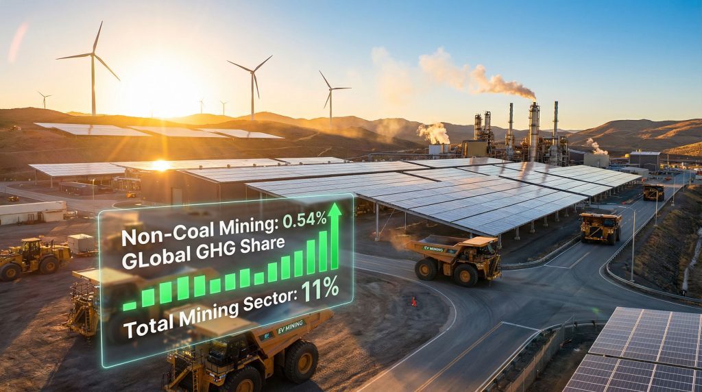 Mining's contribution to global GHG emissions analysis.