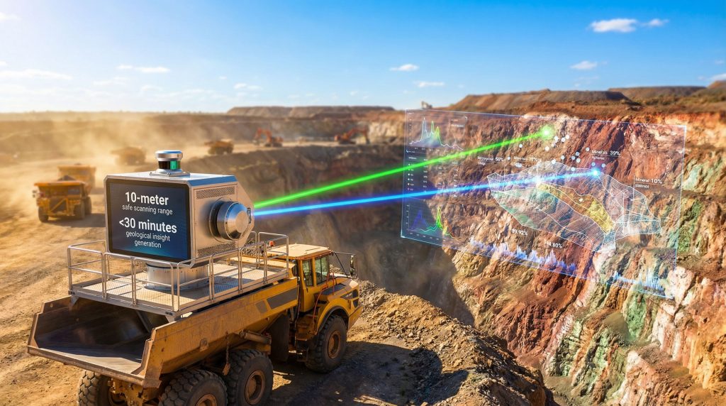 Geolucent scanning system analyzing mining site.