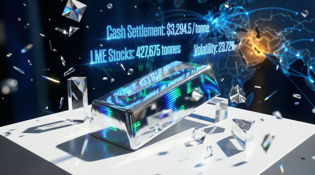 LME aluminium price climb; futuristic data display.