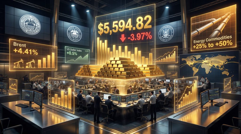 Gold price decline amidst economic concerns.