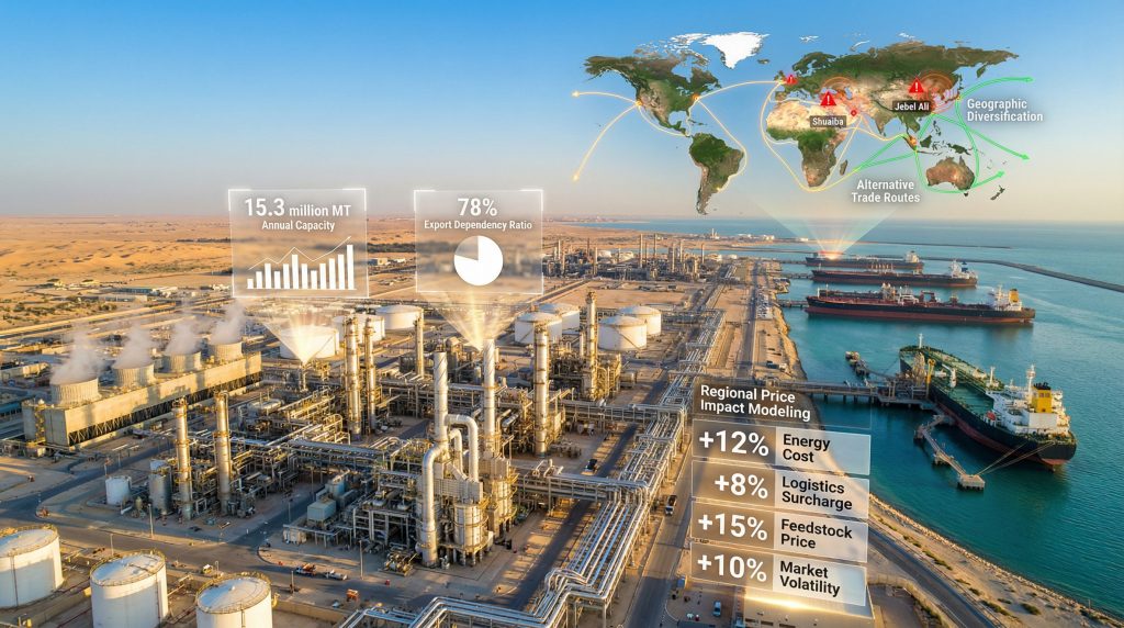 Petrochemical trade flow impacted by Kuwait port closure.