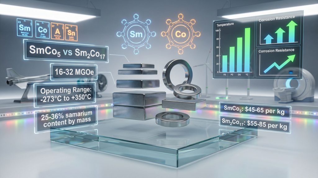 Samarium cobalt magnets specifications and comparisons.