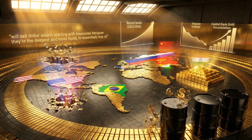 Global shift towards de-dollarization and gold.