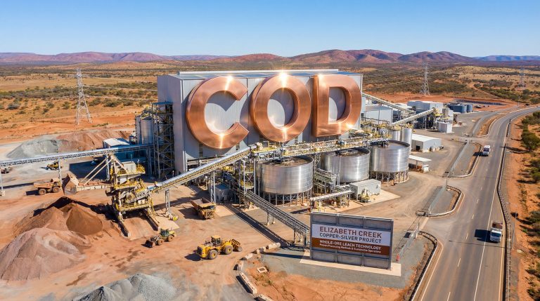 Coda Minerals Ltd-COD-Copper facility with large COD sign.