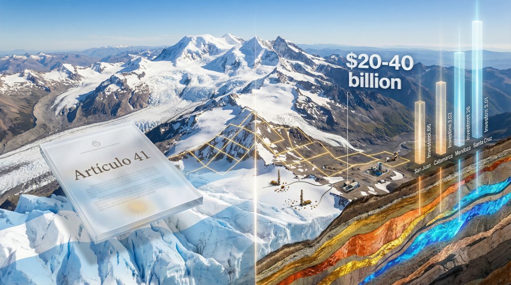 Argentinian glacier law reform illustration.