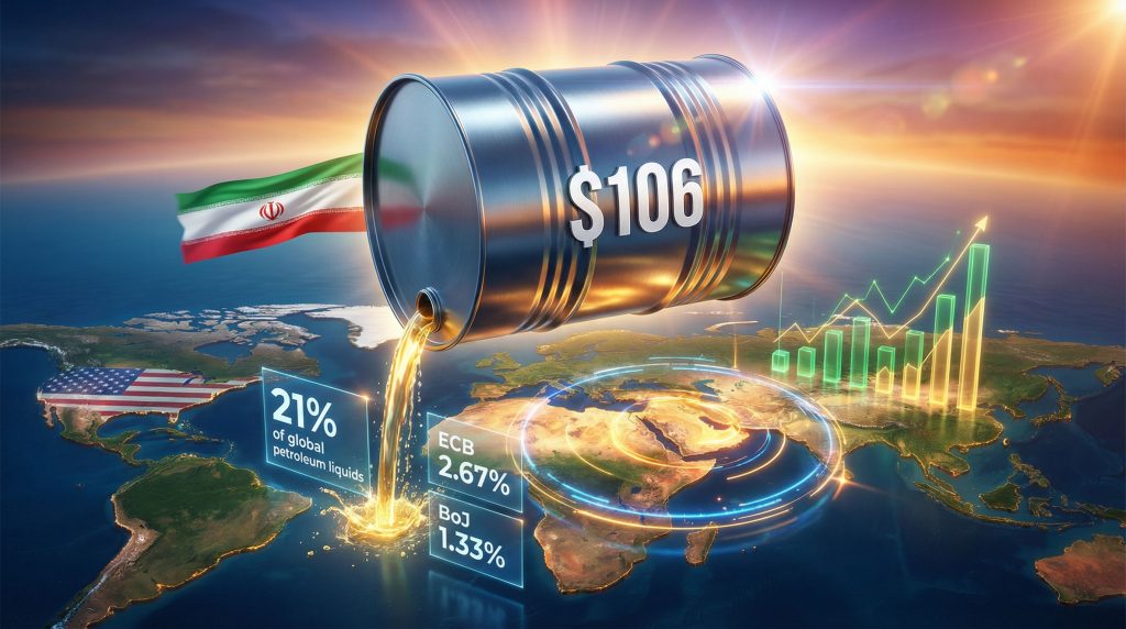 Oil price hits $106, geopolitical impact.