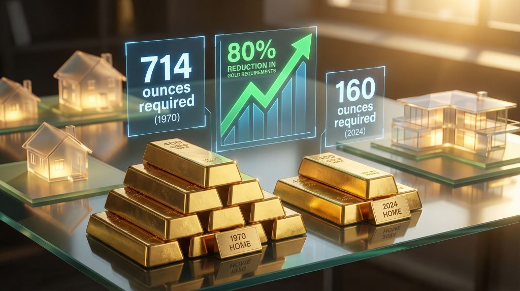 Gold required to buy a house.