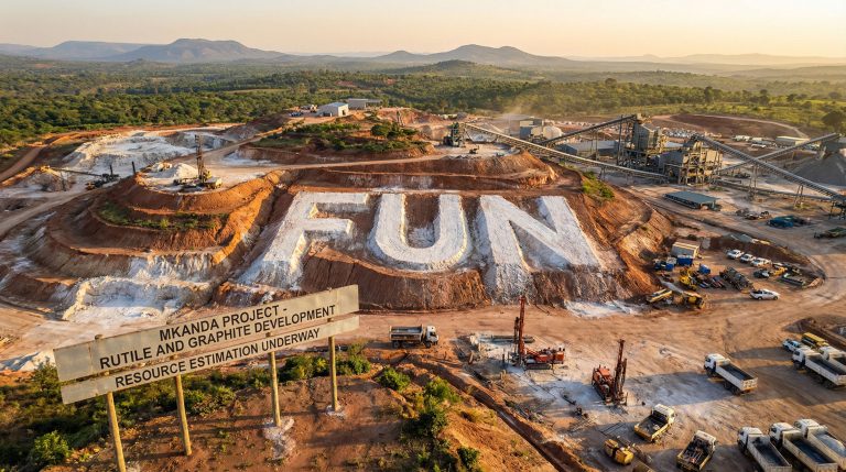 Fortuna Metals Ltd-FUN-Mkanda Project site with "FUN" letters.