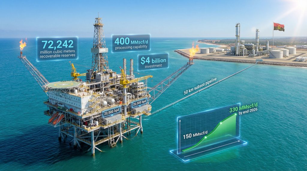Quiluma gas field project Angola offshore platform.