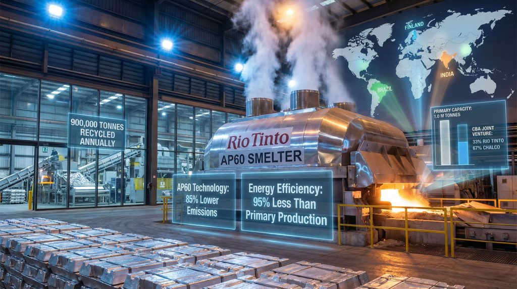 Rio Tinto's low-carbon aluminium smelter facility.