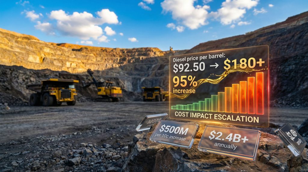Mining costs surge from Iran war impact.