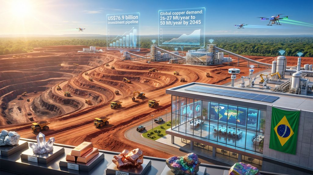 Futuristic technology in Brazilian mining industry.