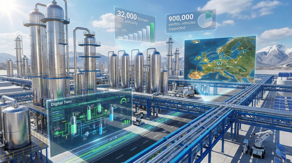 Industrial facility illustrating strategic lithium conversion partnership.