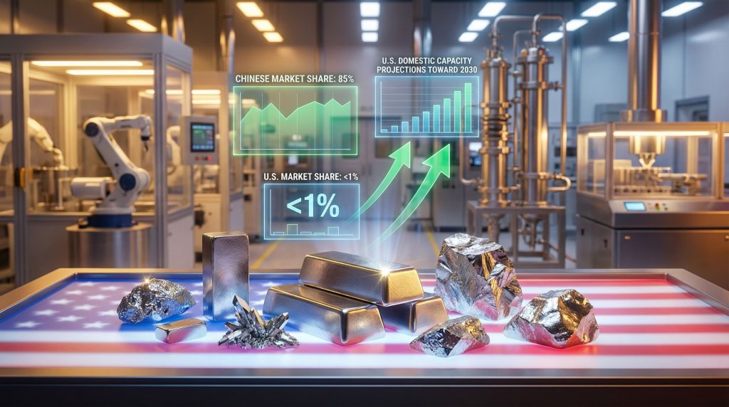 U.S. rare-earth supply chain challenges visualized.