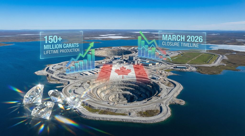Diavik diamond mine ending production.