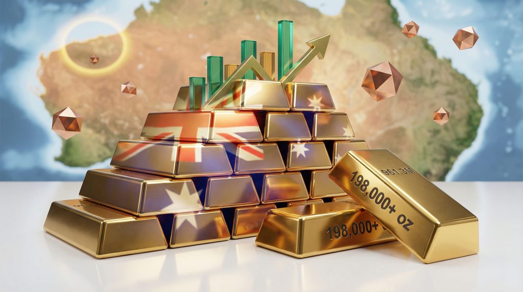 Greatland Resources gold-copper acquisition symbolized with gold bars.