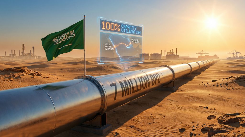 Saudi east-west pipeline at full capacity.