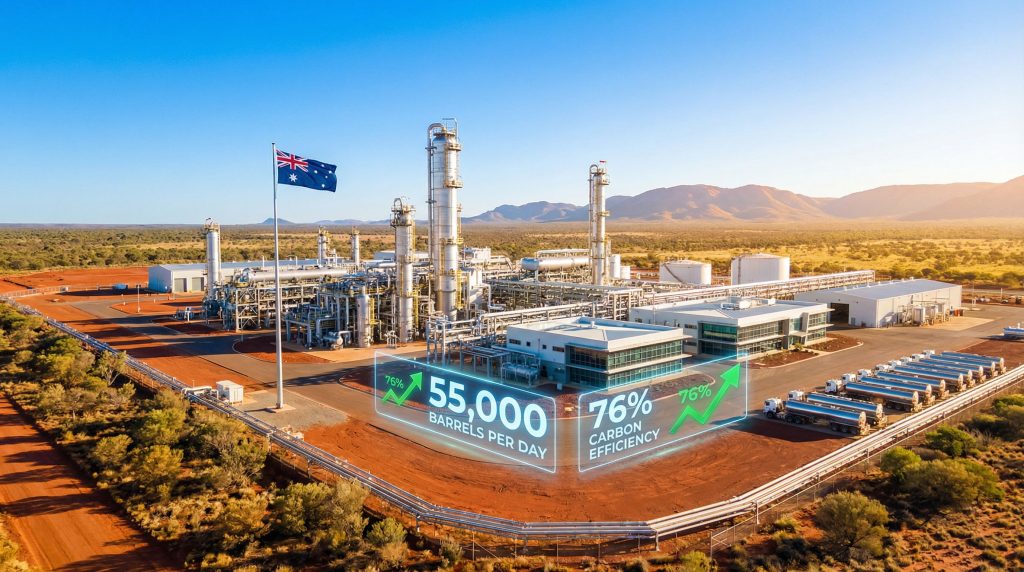 Australia gas-to-liquids industry facility and output.