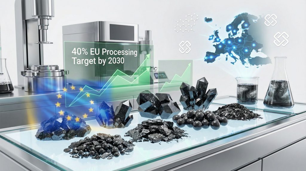 European graphite processing hub development visualization.