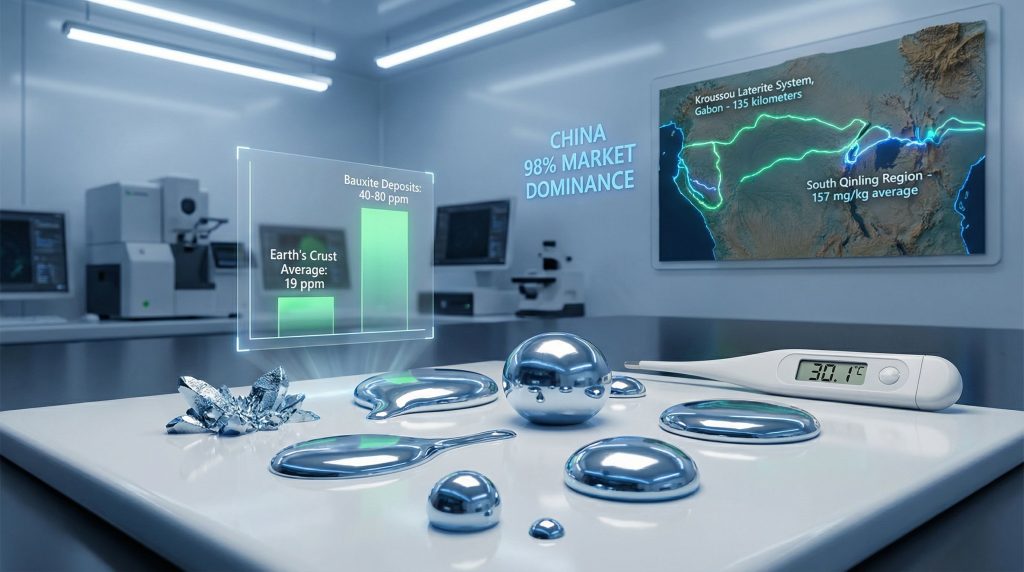 Laboratory visualization of widespread gallium enrichment.