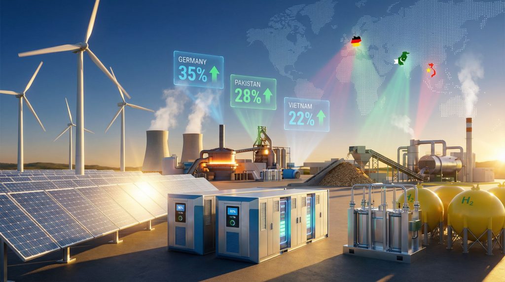 Renewable energy sources as LNG imports alternatives.