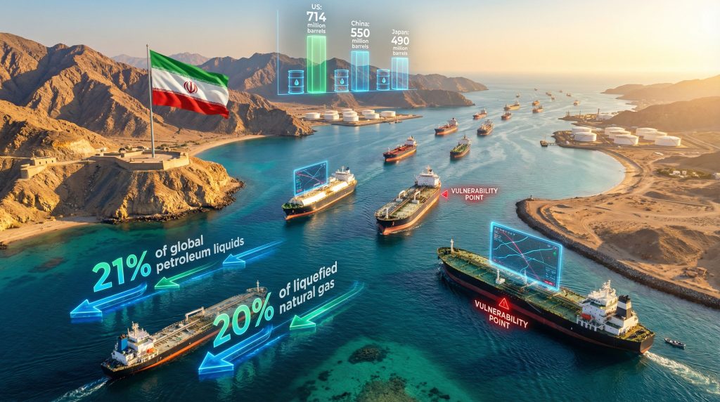 Tankers navigate potential Strait of Hormuz closure.