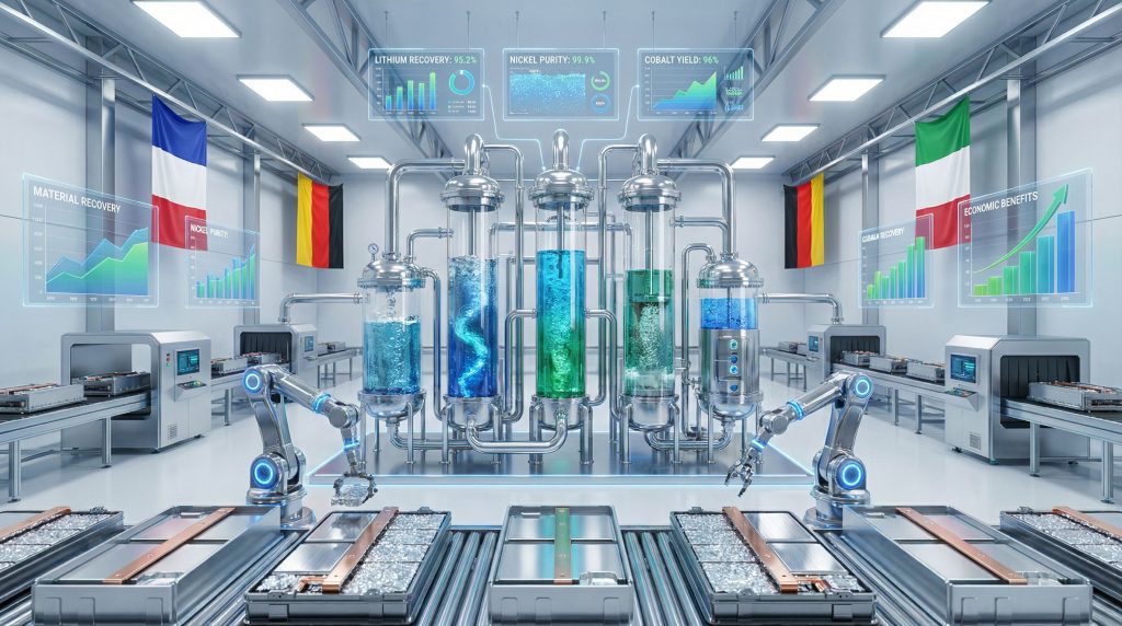 Hi-tech facility showcasing Renault EV battery recycling strategy.