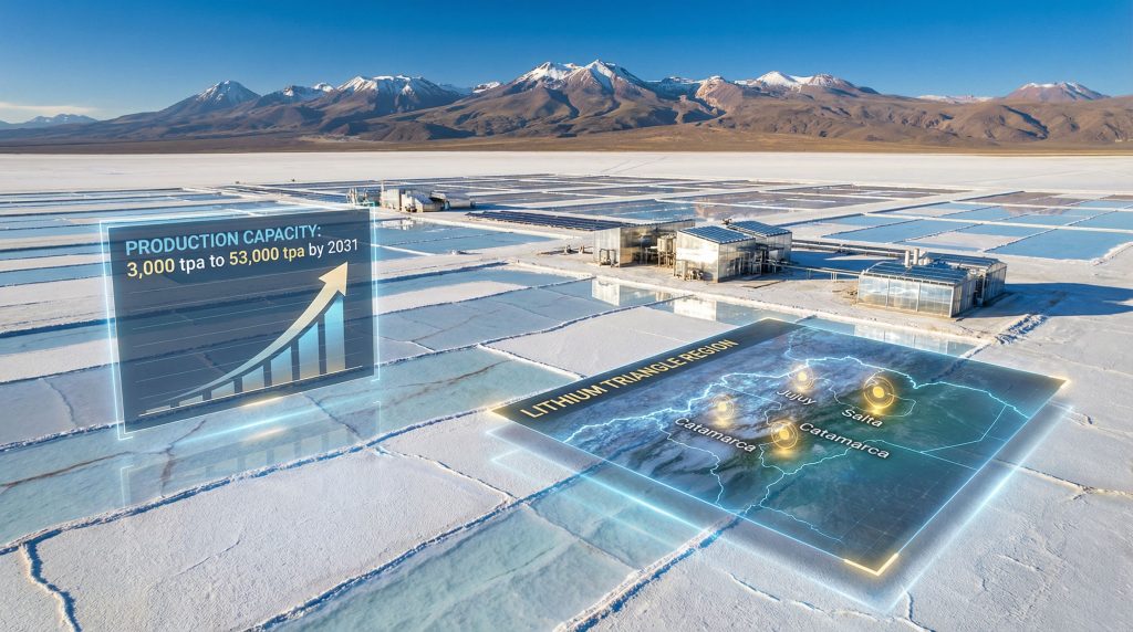 Rio Tinto lithium extraction site, Argentina.