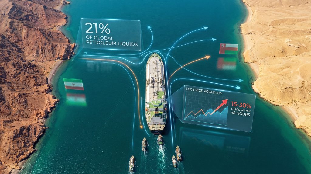 Strait of Hormuz LPG disruption impacts shipping.