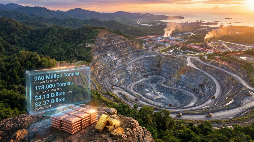 Aerial view of Kingking Copper-Gold Project.