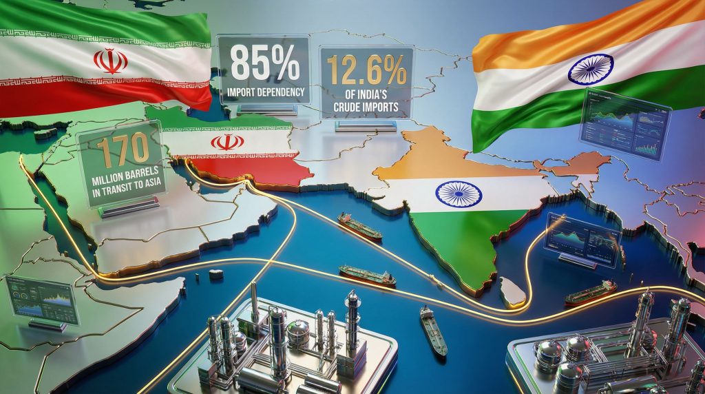 Iran-India fuel trade map and statistics.