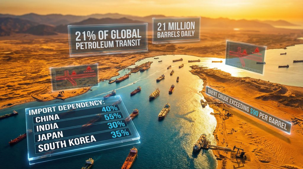 Strait of Hormuz impact: Vital oil transit.