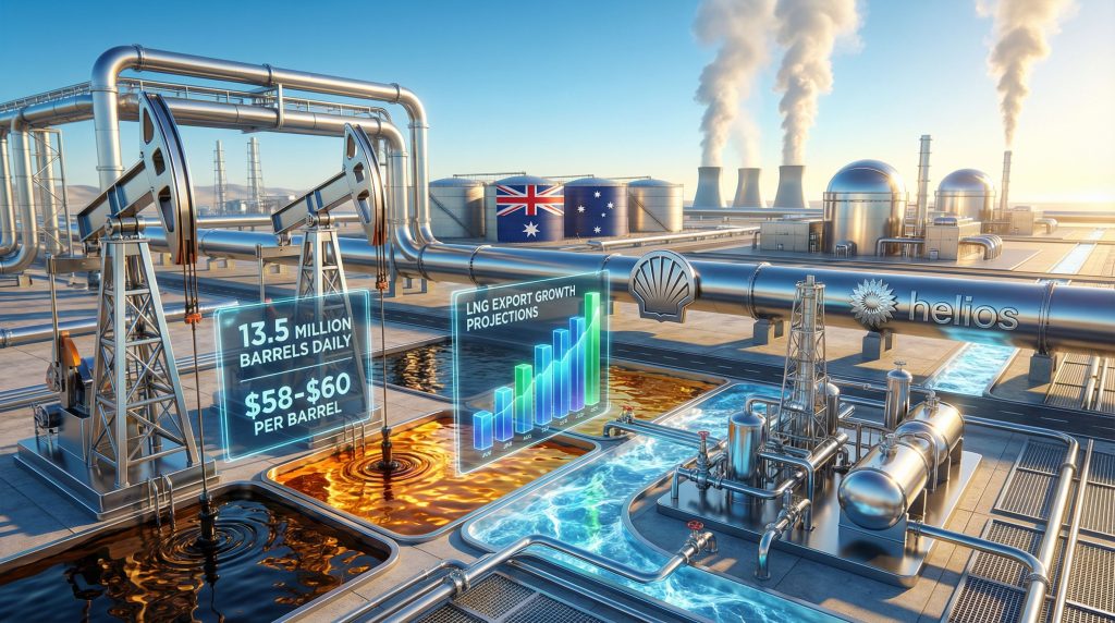 Oil and gas market trends with futuristic pipeline.