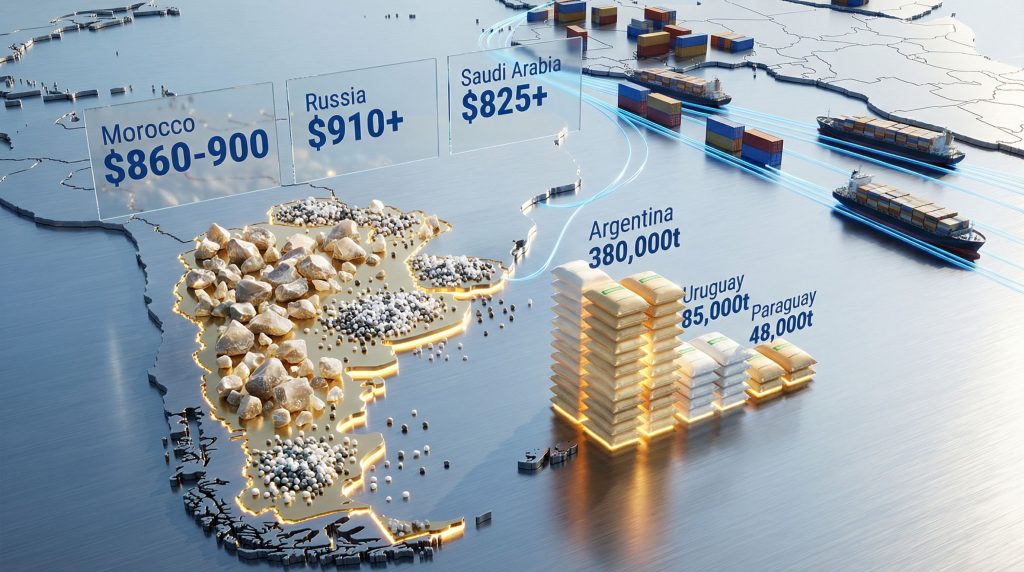 Phosphate import costs impact South America.