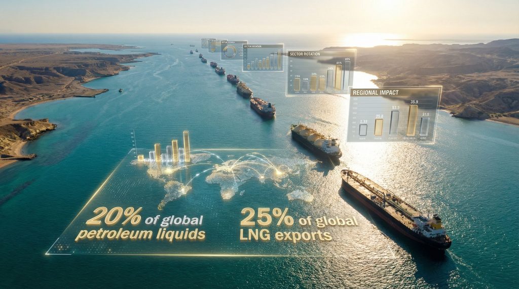 Strait of Hormuz closure affecting global trade.