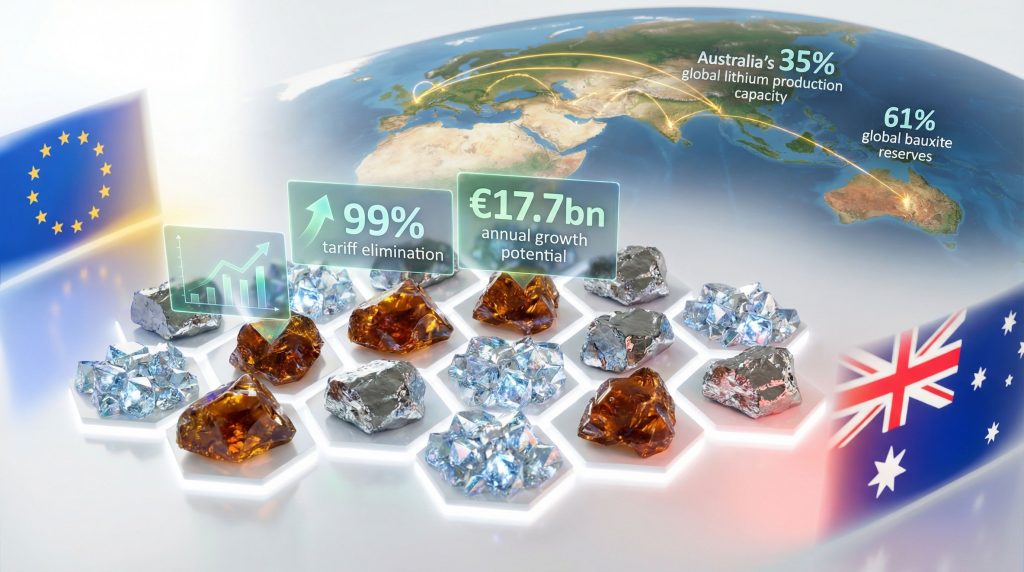 EU-Australia trade deal boosts mining potential.