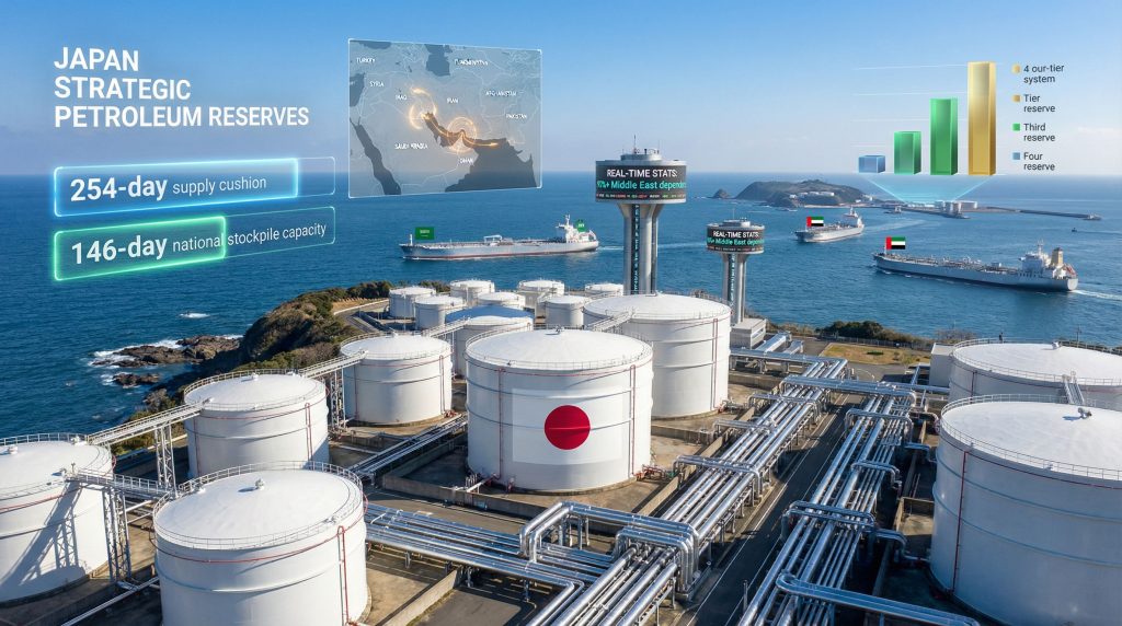 Japan refiners utilize petroleum reserves infrastructure.