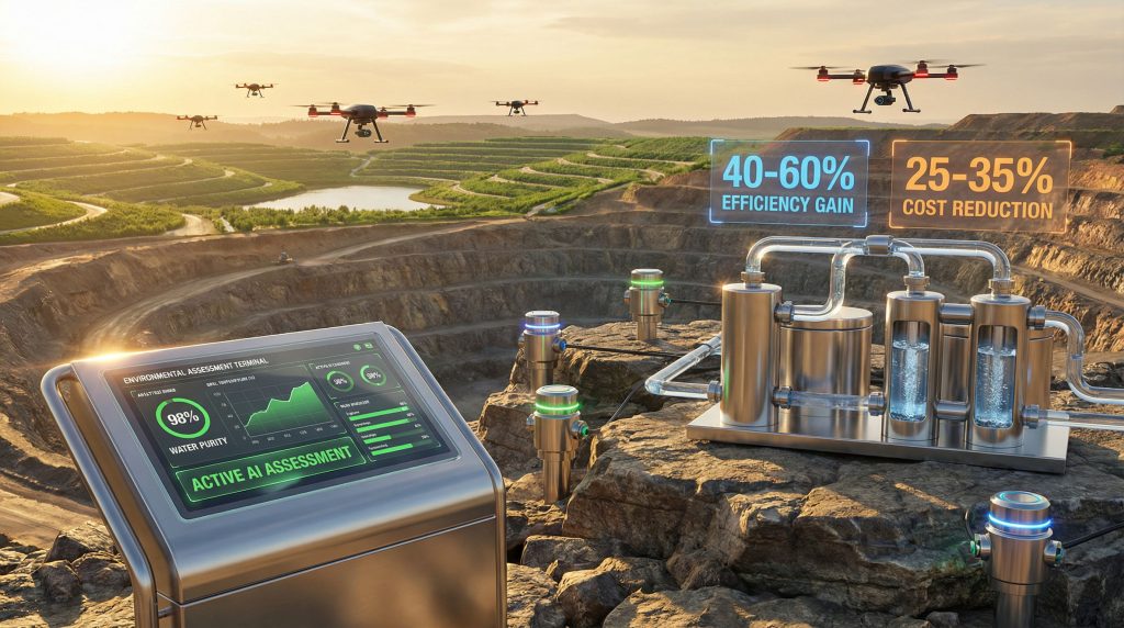 Drones and digital systems in mining environmental management.