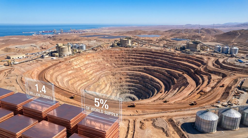 Escondida copper mine anniversary celebration landscape.