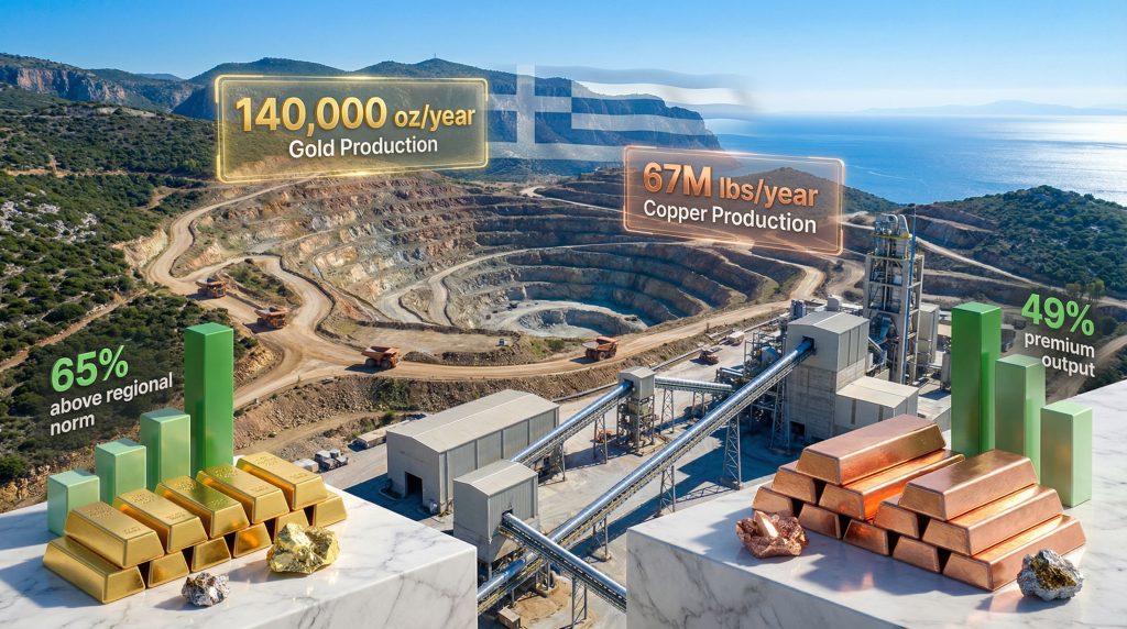 Eldorado Gold Skouries mine Greece production statistics.